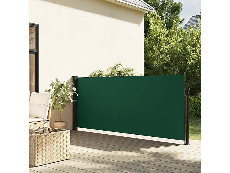 Auvent latéral rétractable vert foncé 140x300 cm FR60470