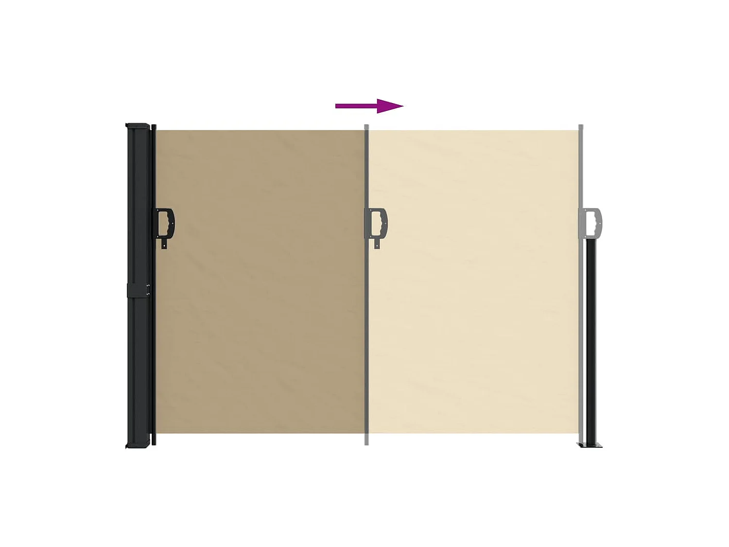 Auvent latéral rétractable beige 140x300 cm FR75588