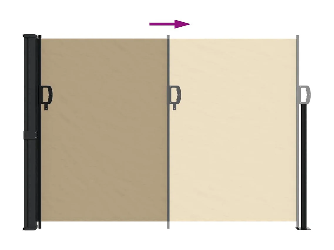 Auvent latéral rétractable beige 140x300 cm FR75588