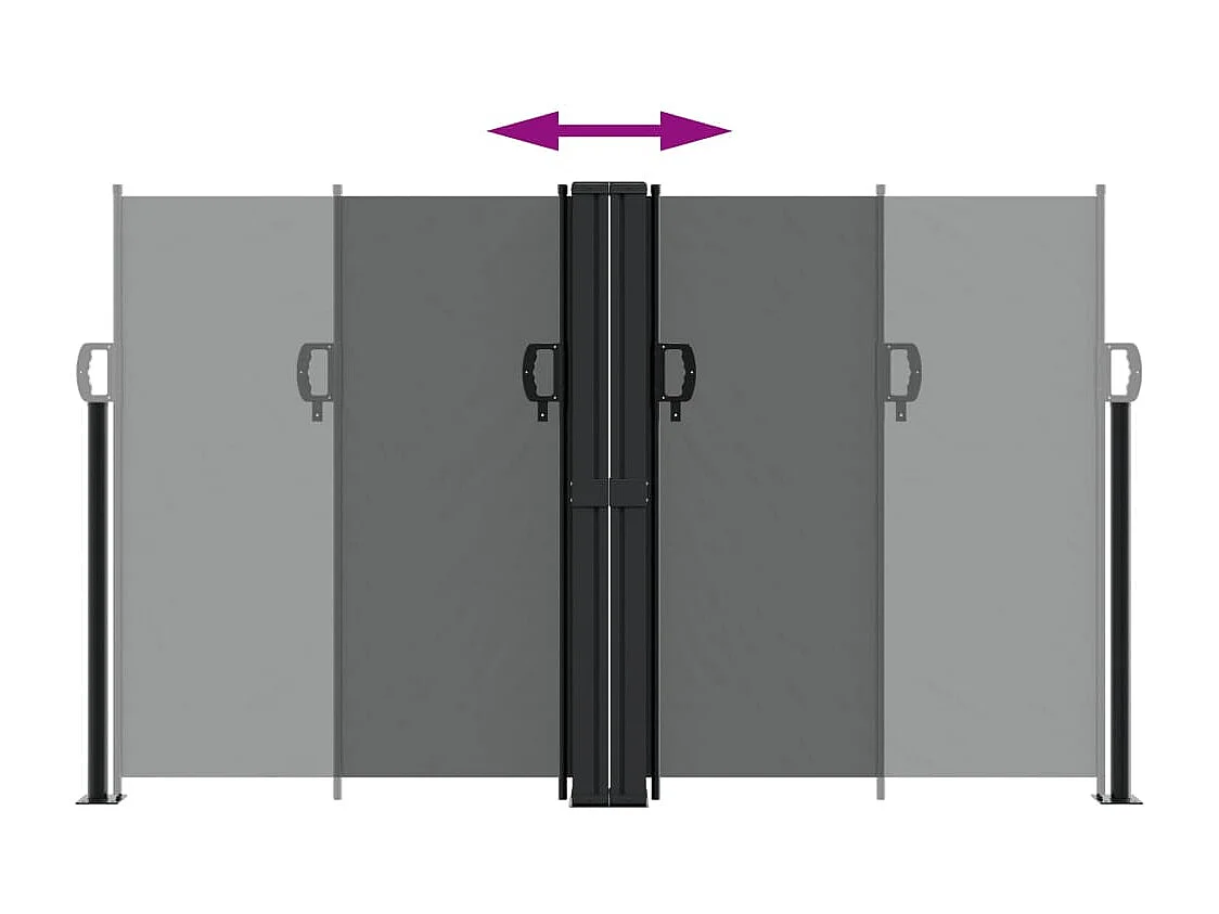 Auvent latéral rétractable anthracite 140x600 cm FR84227