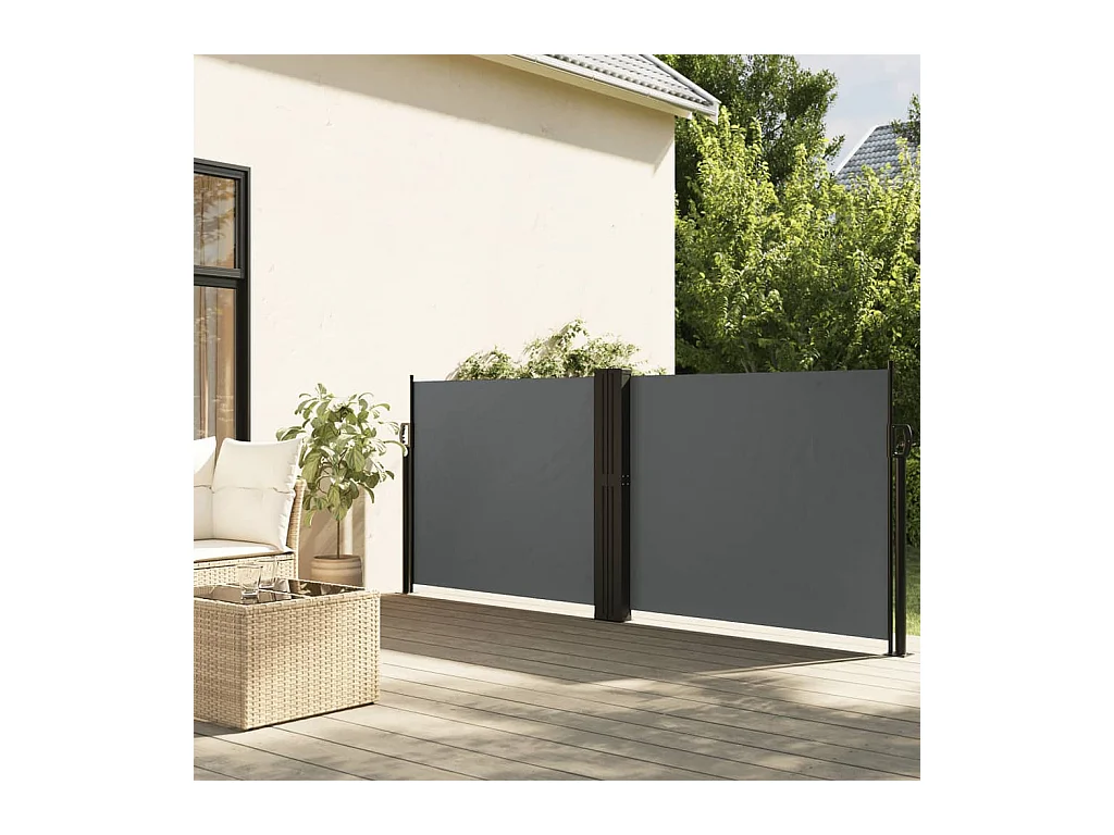 Auvent latéral rétractable anthracite 140x600 cm FR84227