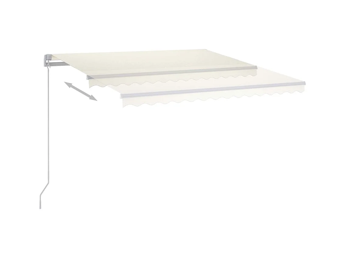 Auvent manuel rétractable avec LED 300x250 cm Crème FR78565