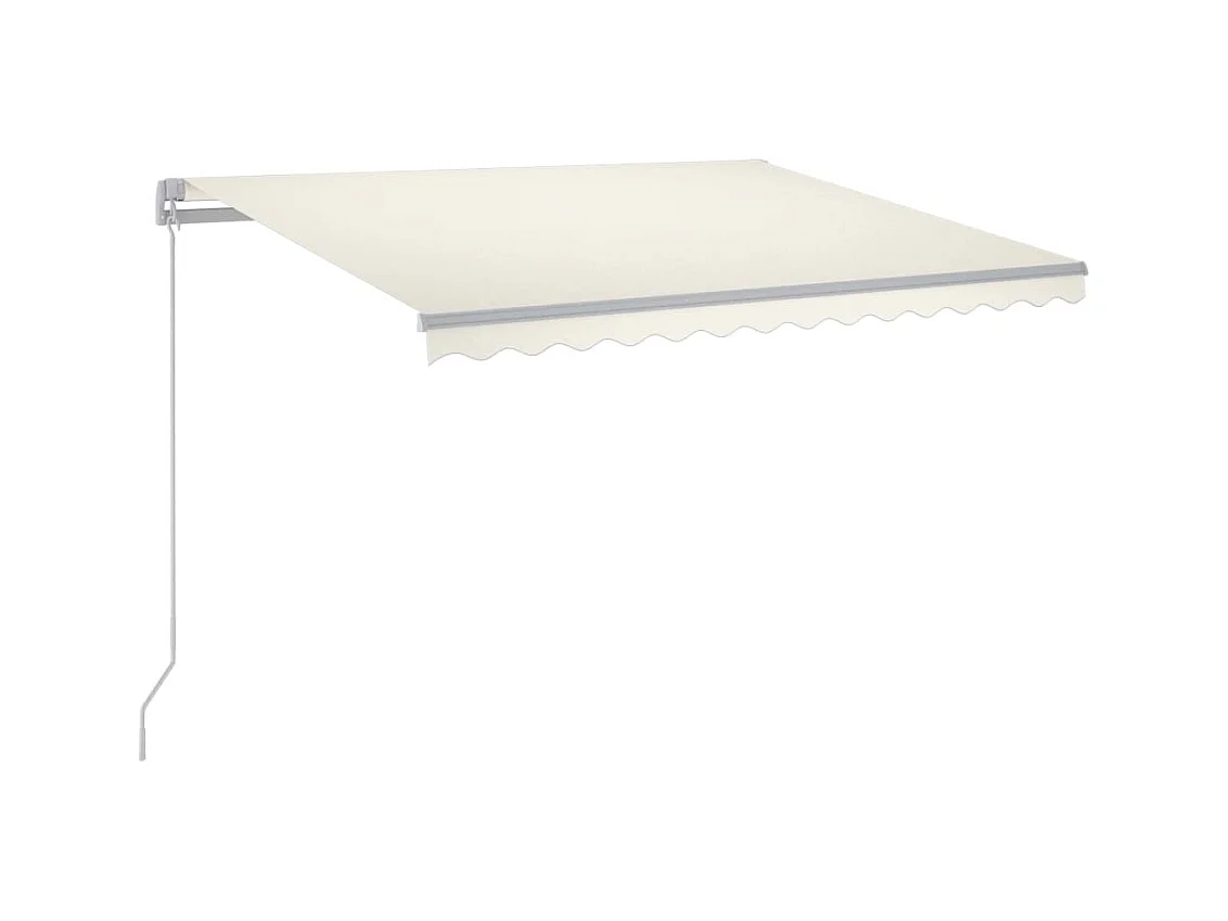 Auvent manuel rétractable avec LED 300x250 cm Crème FR78565