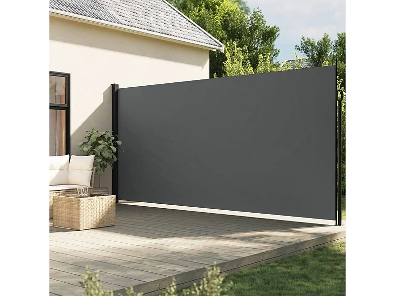 Auvent latéral rétractable anthracite 200x500 cm FR44955
