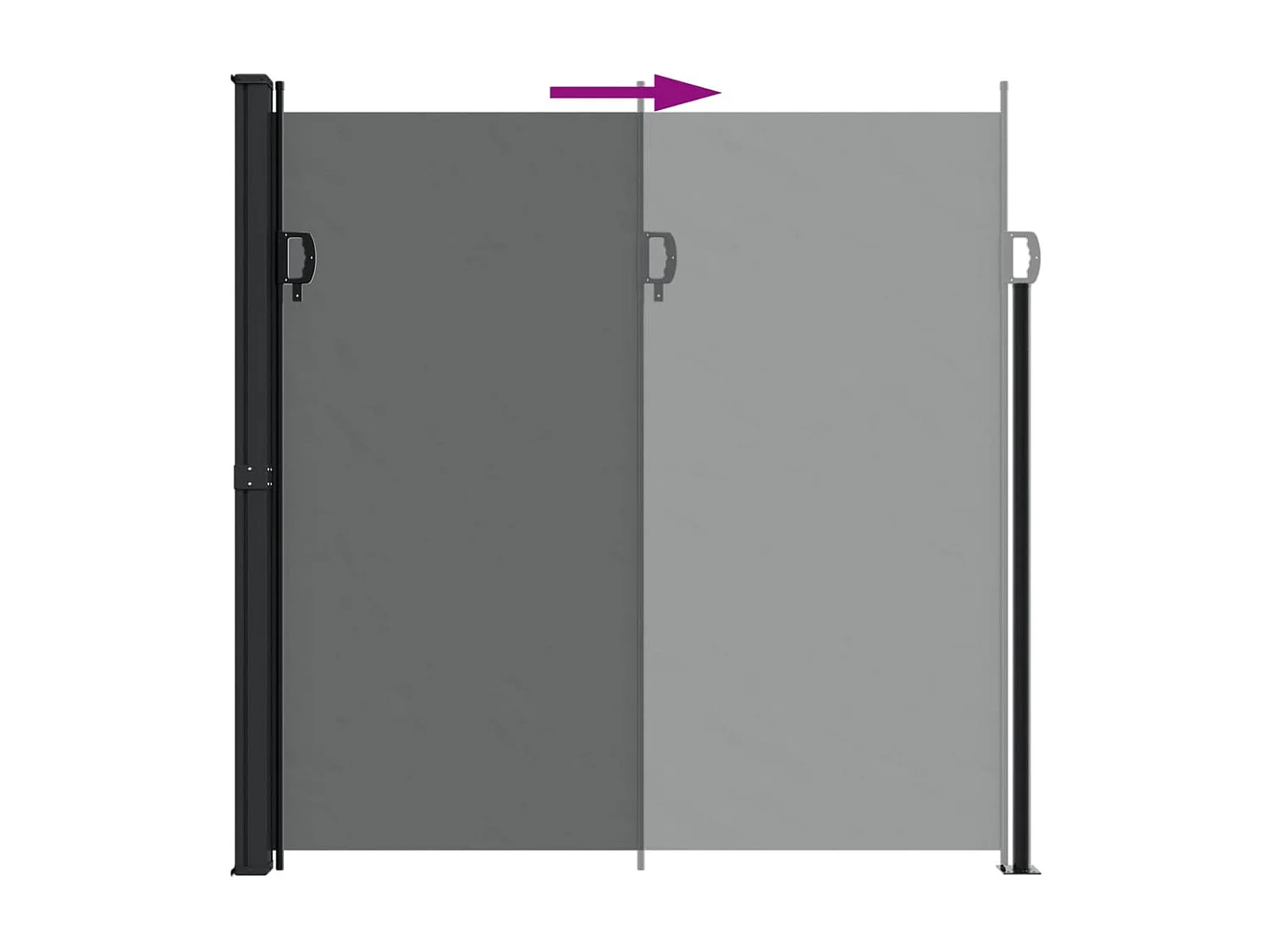 Auvent latéral rétractable anthracite 200x500 cm FR44955