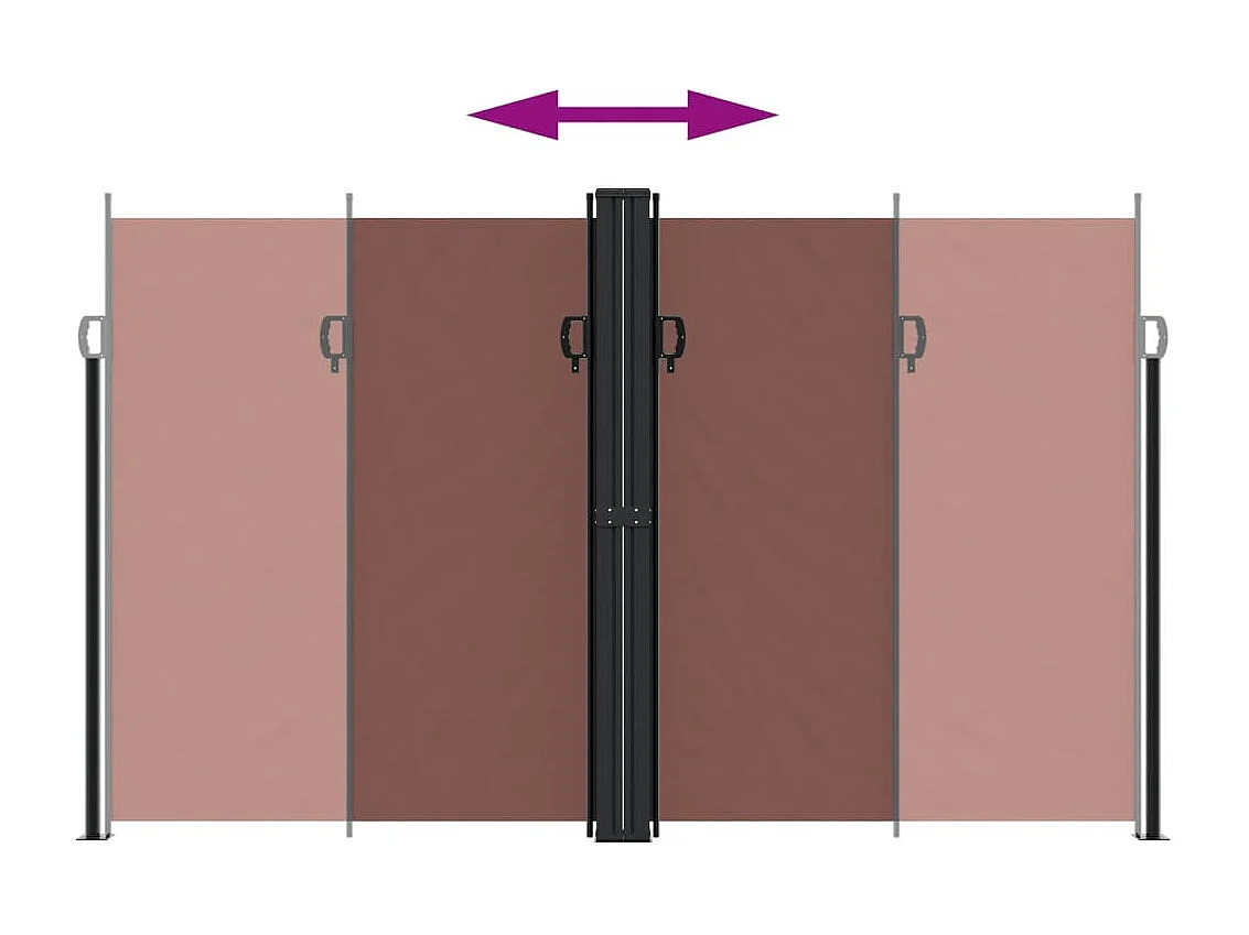 Auvent latéral rétractable Marron 200x1200 cm FR33634