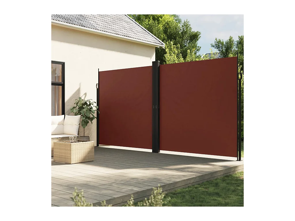 Auvent latéral rétractable Marron 200x1200 cm FR33634