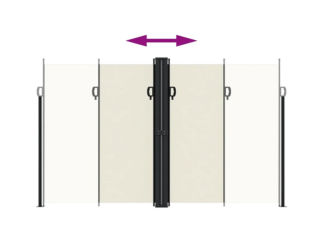 Auvent latéral rétractable crème 200x600 cm FR73417