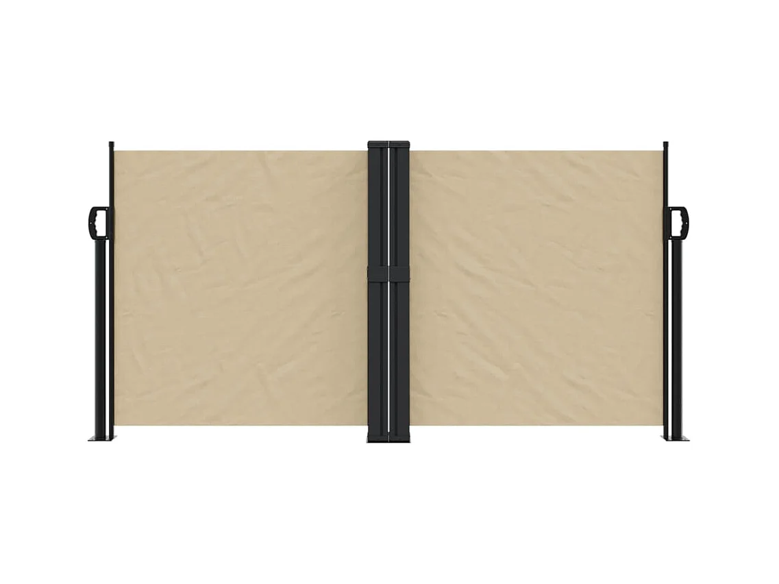 Auvent latéral rétractable beige 120x1200 cm FR73230