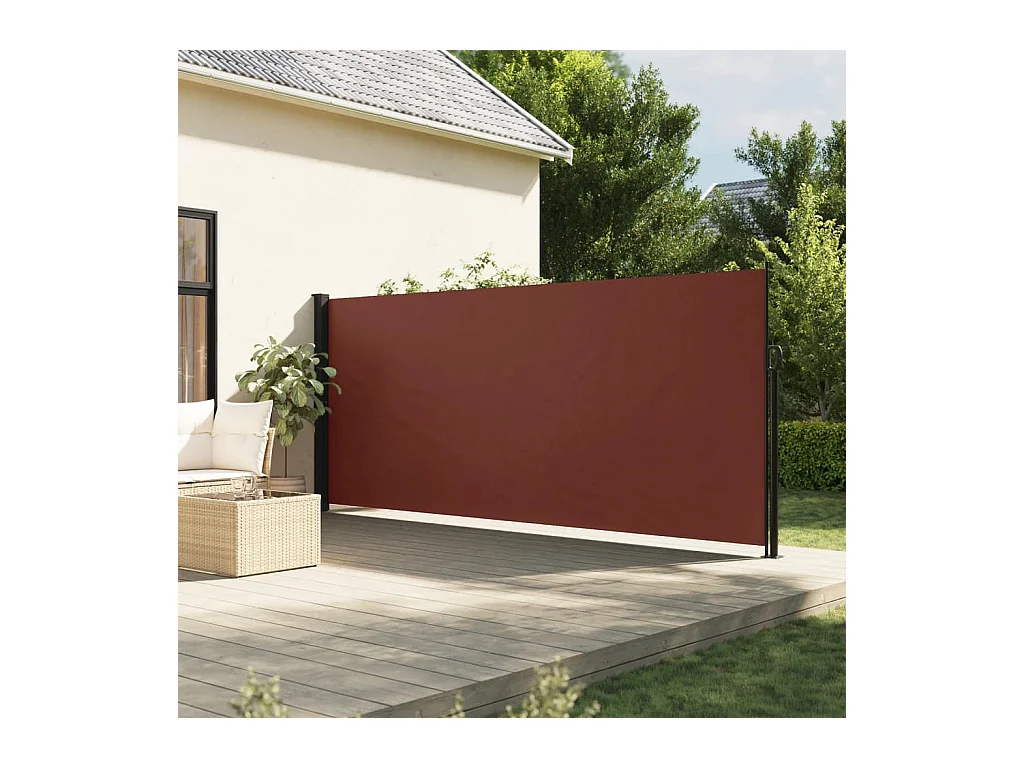 Toldo lateral retráctil marrón 160x600 cm ES932429