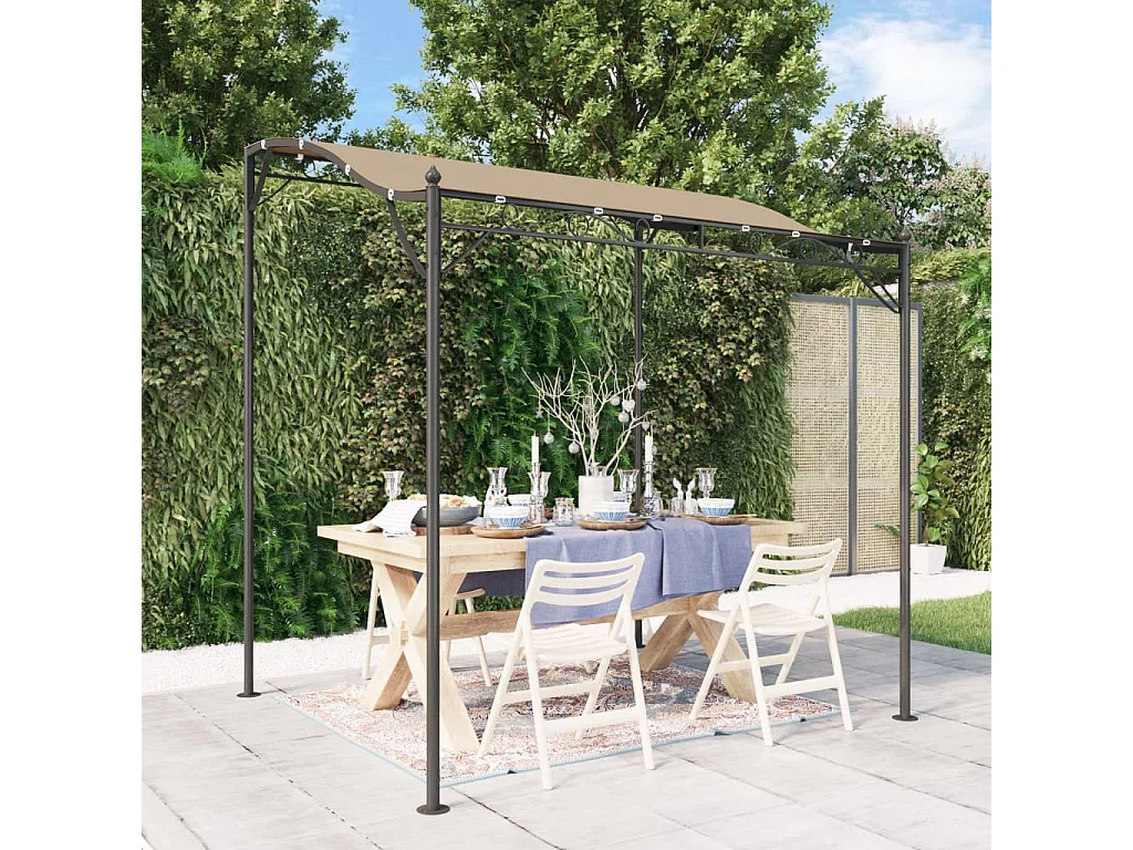 Toldo acero y tela gris taupe 2x2,3 m 180 g/m² ES621051