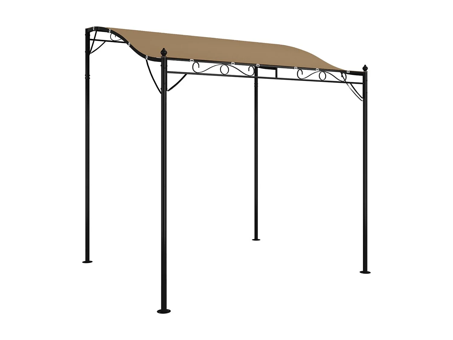 Toldo acero y tela gris taupe 2x2,3 m 180 g/m² ES621051