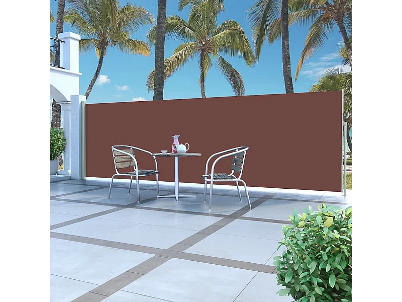 Auvent latéral rétractable 160 x 500 cm Marron FR53823