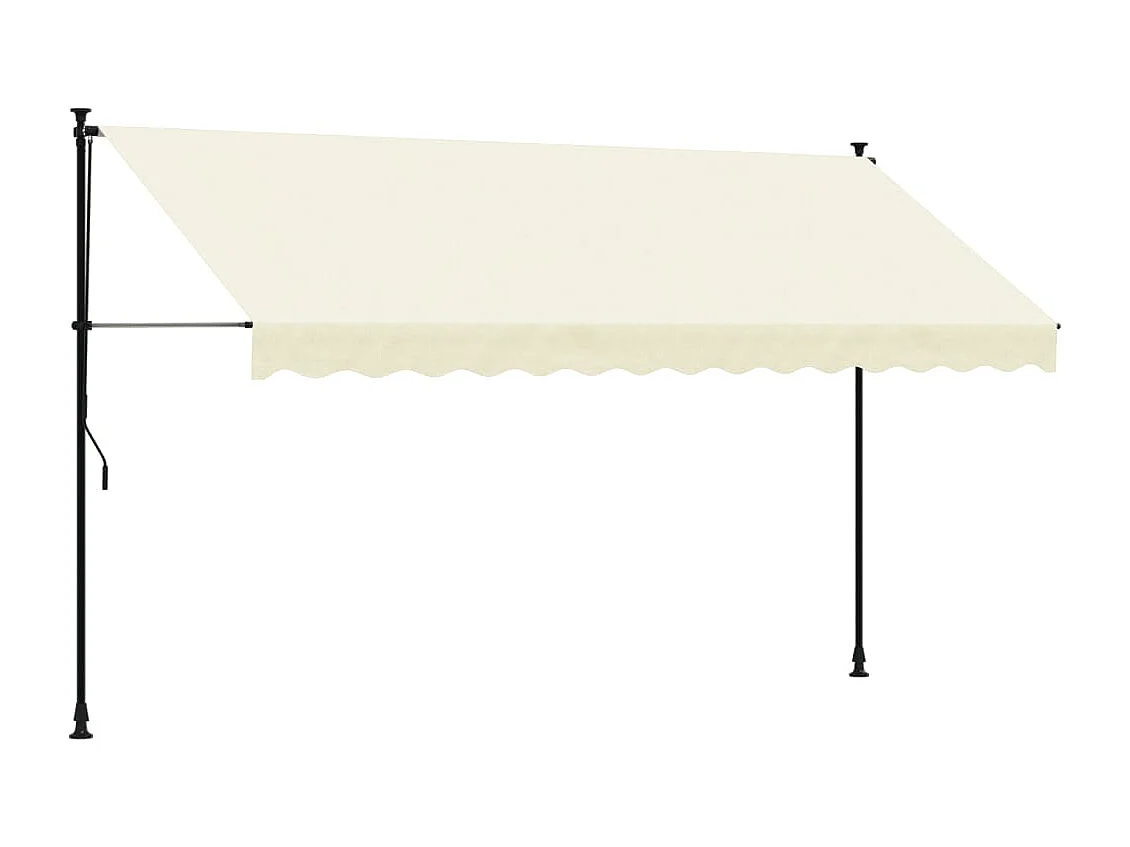 Auvent rétractable crème 350x150 m tissu et acier FR84600