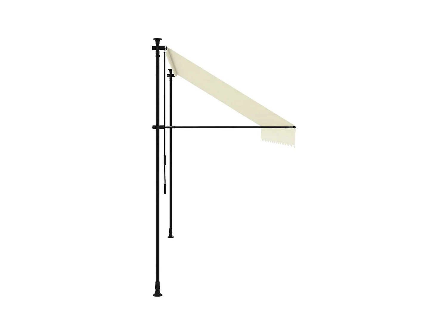 Auvent rétractable crème 350x150 m tissu et acier FR84600