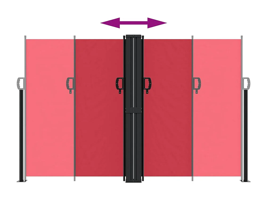 Toldo lateral retráctil rojo 160x1000 cm ES835175