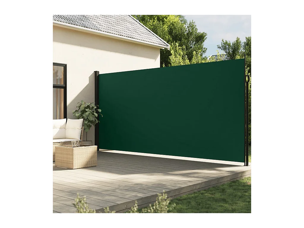 Auvent latéral rétractable vert foncé 200x600 cm FR11894