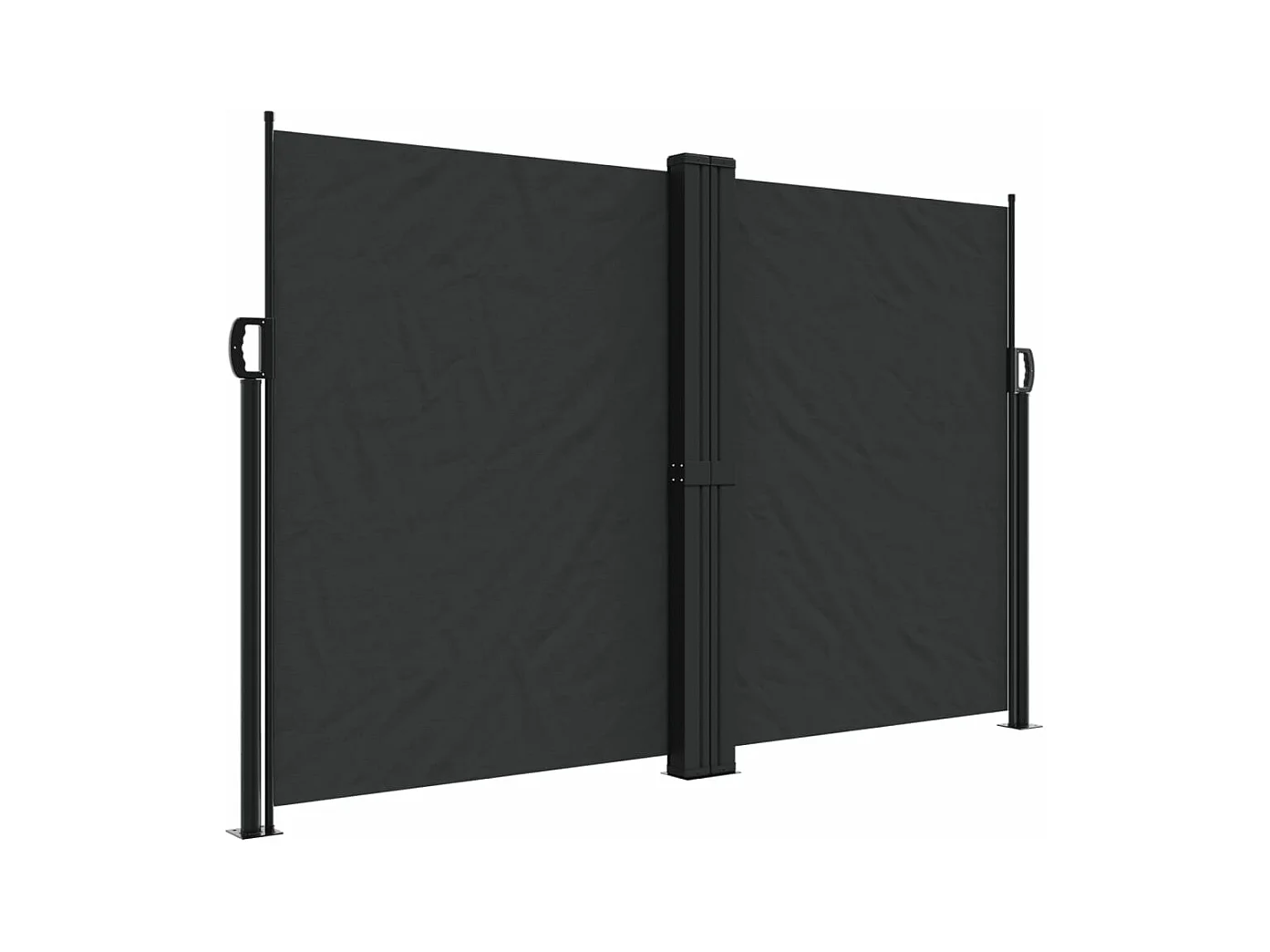 Auvent latéral rétractable noir 160x1000 cm FR46876