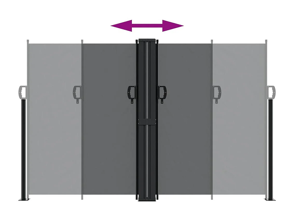 Toldo lateral retráctil negro 160x1000 cm ES162990