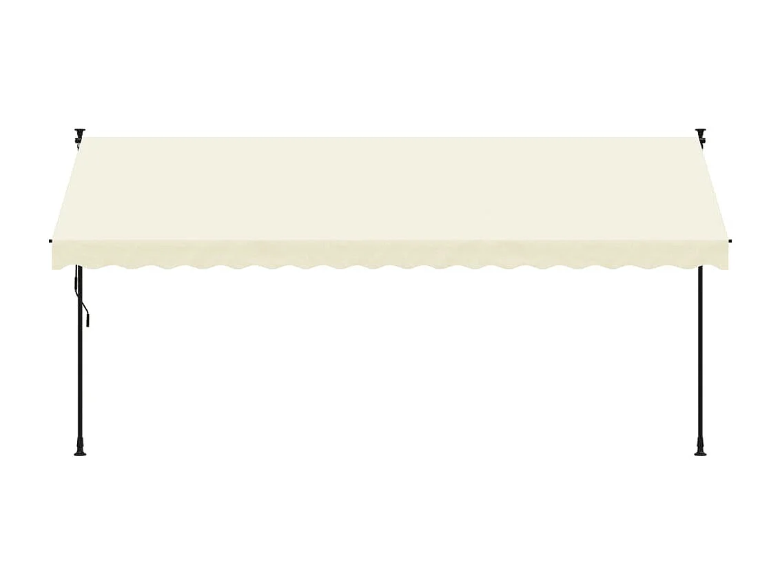 Toldo retráctil de tela y acero crema 400x150 cm ES320239