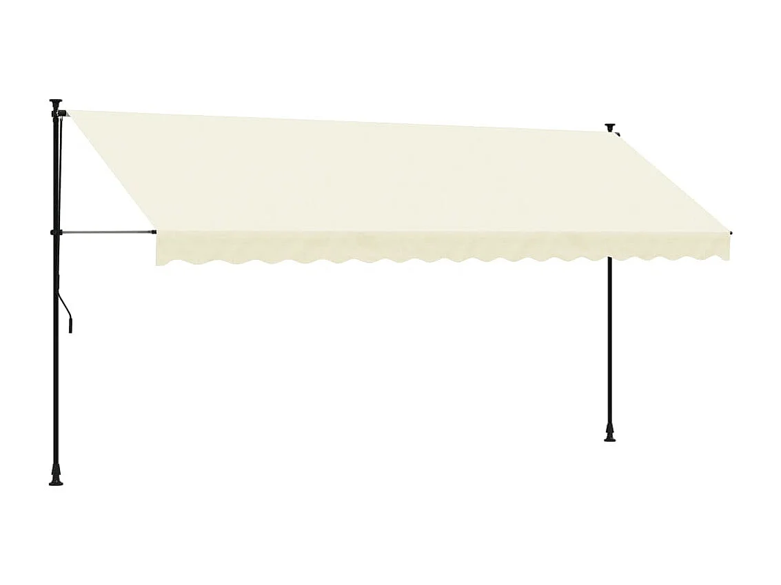Luifel uittrekbaar 400x150 cm stof en staal crèmekleurig BE636410