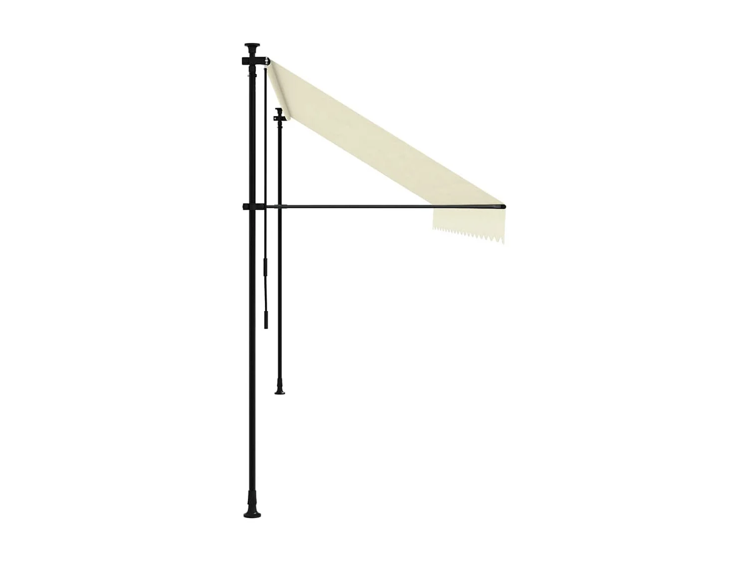 Luifel uittrekbaar 400x150 cm stof en staal crèmekleurig BE636410