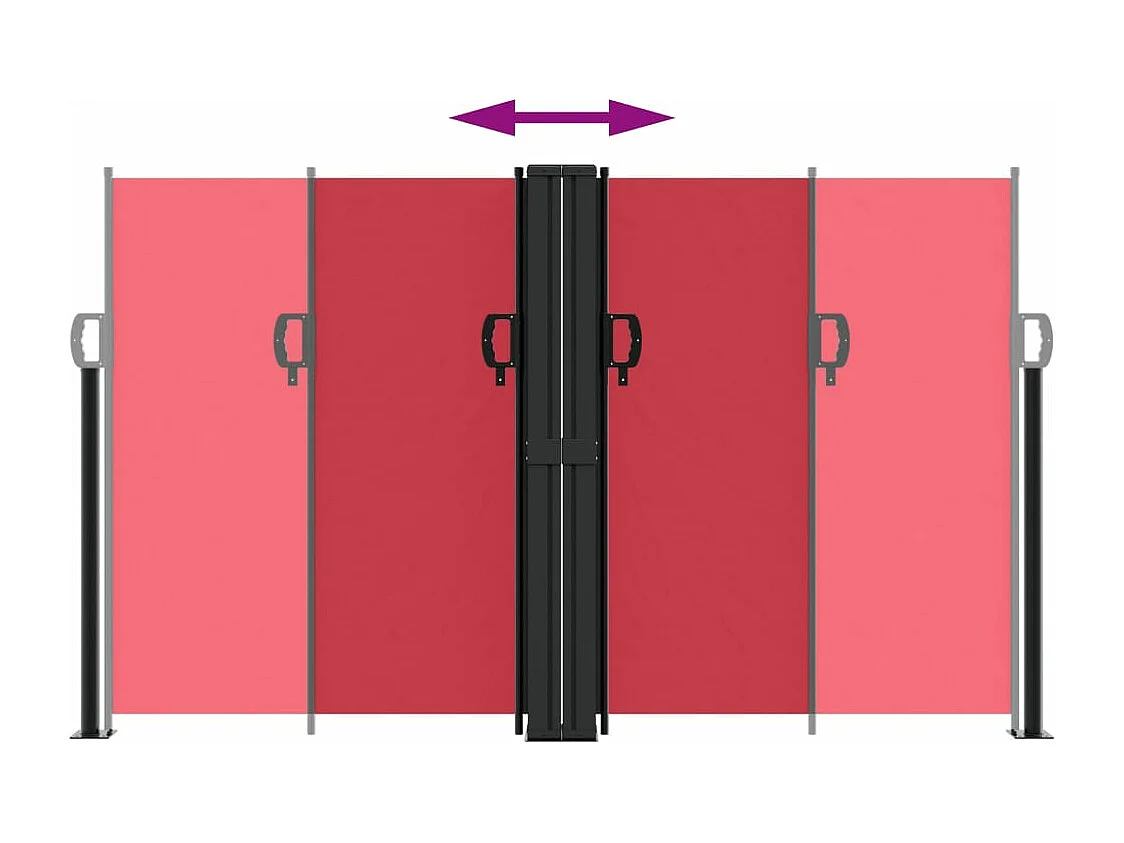 Auvent latéral rétractable rouge 140x1200 cm FR45112