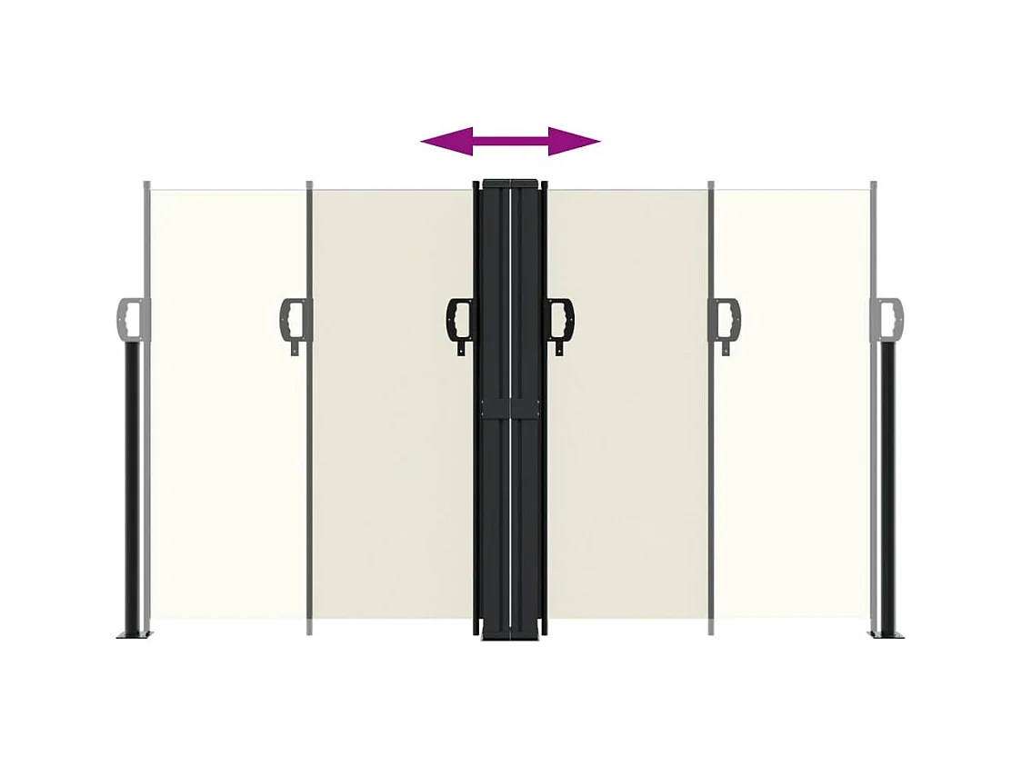 Auvent latéral rétractable crème 140x1000 cm FR18268