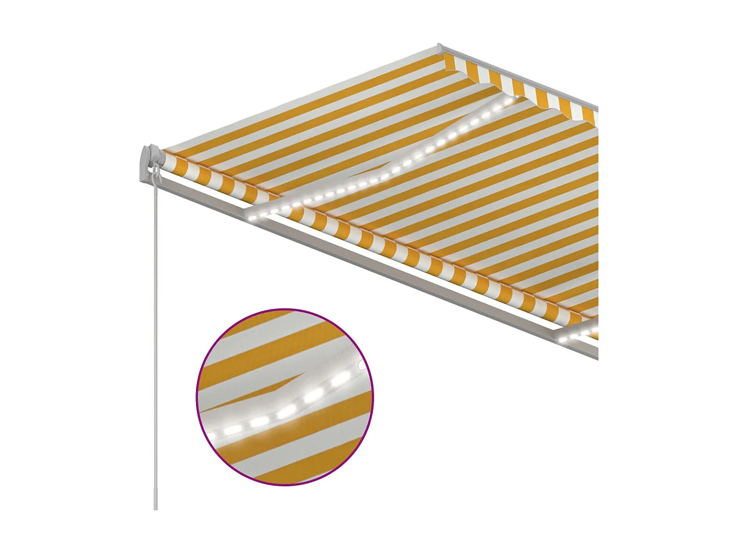 Toldo manual retráctil con LED amarillo y blanco 300x250 cm ES941734