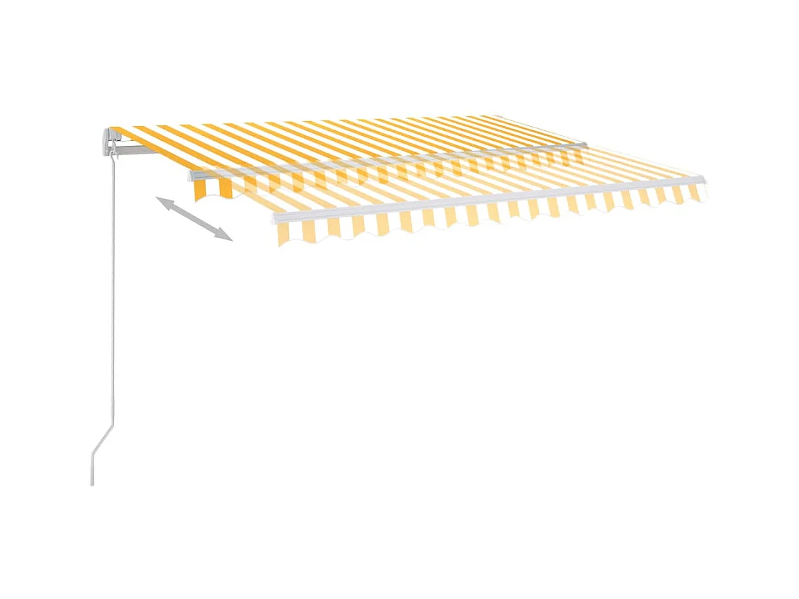 Auvent manuel rétractable avec LED 300x250 cm Jaune et blanc FR18423