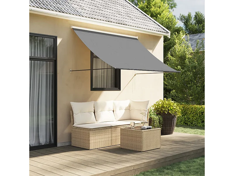 Auvent rétractable anthracite 250x150 m tissu et acier FR70310