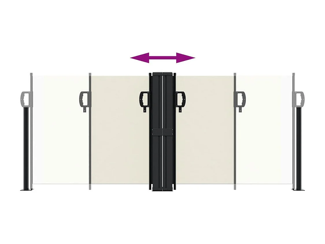 Auvent latéral rétractable crème 100x600 cm FR58777