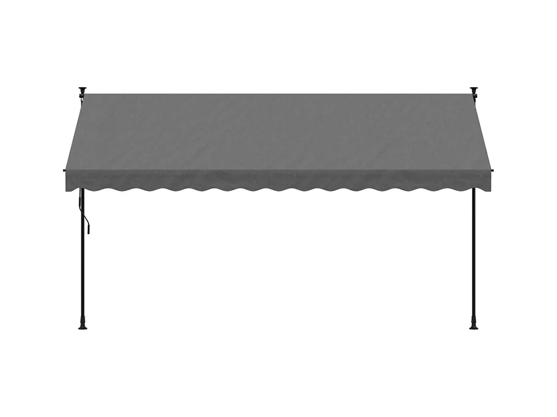 Auvent rétractable anthracite 350x150 m tissu et acier FR76696