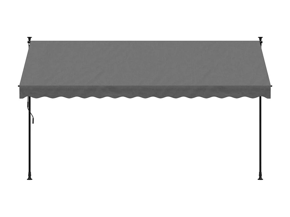 Toldo retráctil de tela y acero gris antracita 350x150 cm ES209113