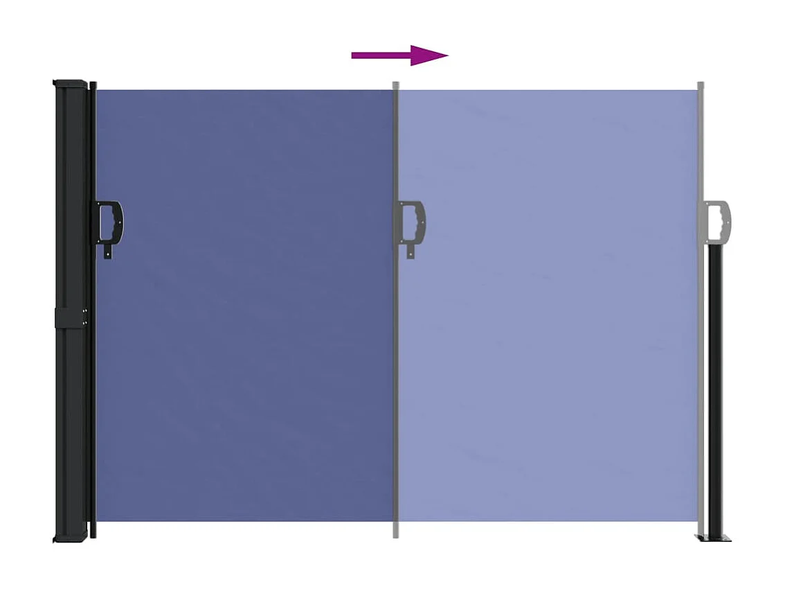 Auvent latéral rétractable bleu 140x500 cm FR10497