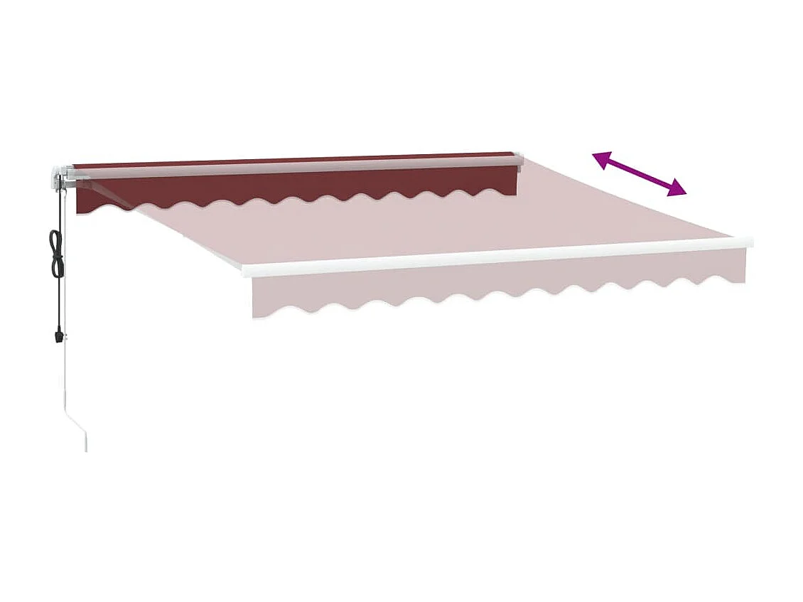 Auvent rétractable automatique bordeaux 300x250 cm FR61307