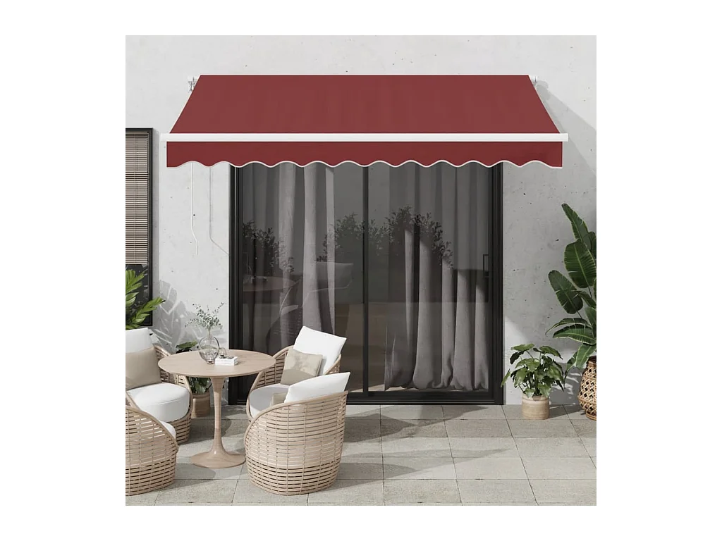 Auvent rétractable automatique bordeaux 300x250 cm FR61307