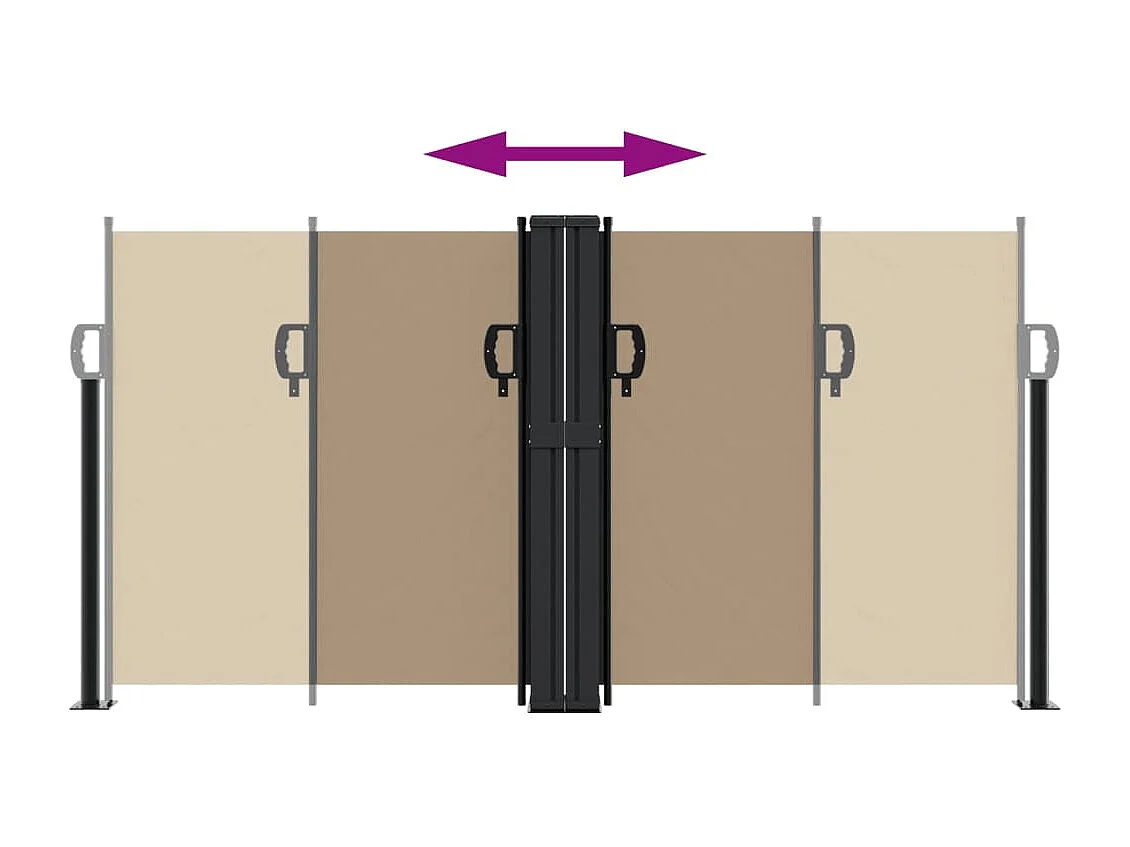 Toldo lateral retráctil gris taupe 120x600 cm ES738201