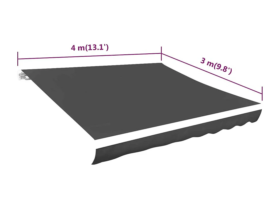 Toile d'auvent Anthracite 400x300 cm FR51392