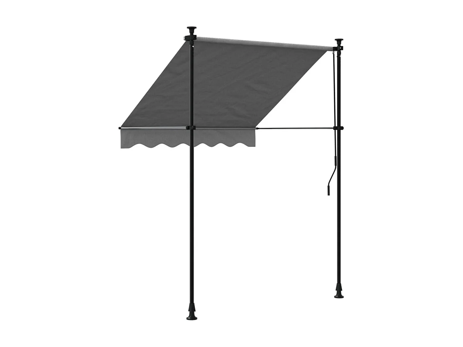 Auvent rétractable anthracite 150x150 m tissu et acier FR47264