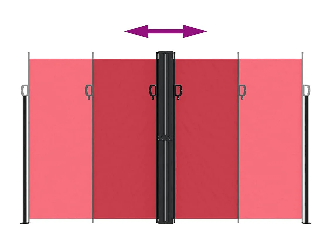 Auvent latéral rétractable Rouge 200x1200 cm FR58575