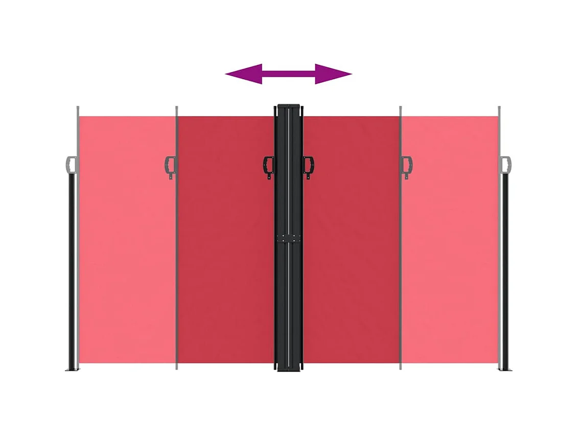 Auvent latéral rétractable Rouge 200x1200 cm FR58575