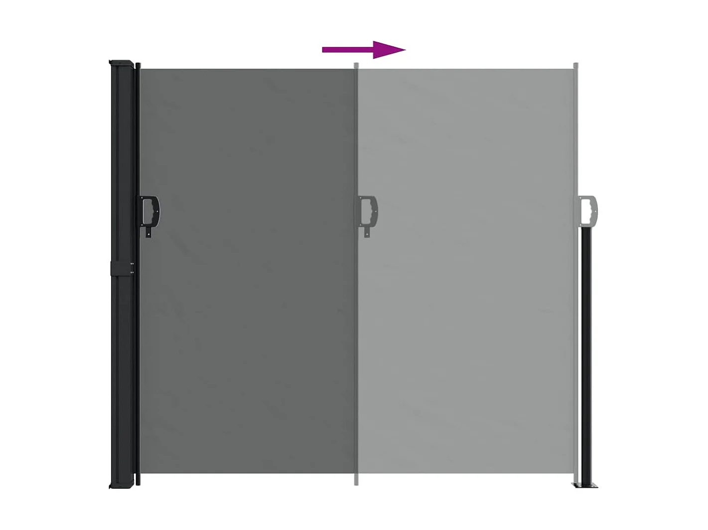 Auvent latéral rétractable anthracite 180x500 cm FR64994