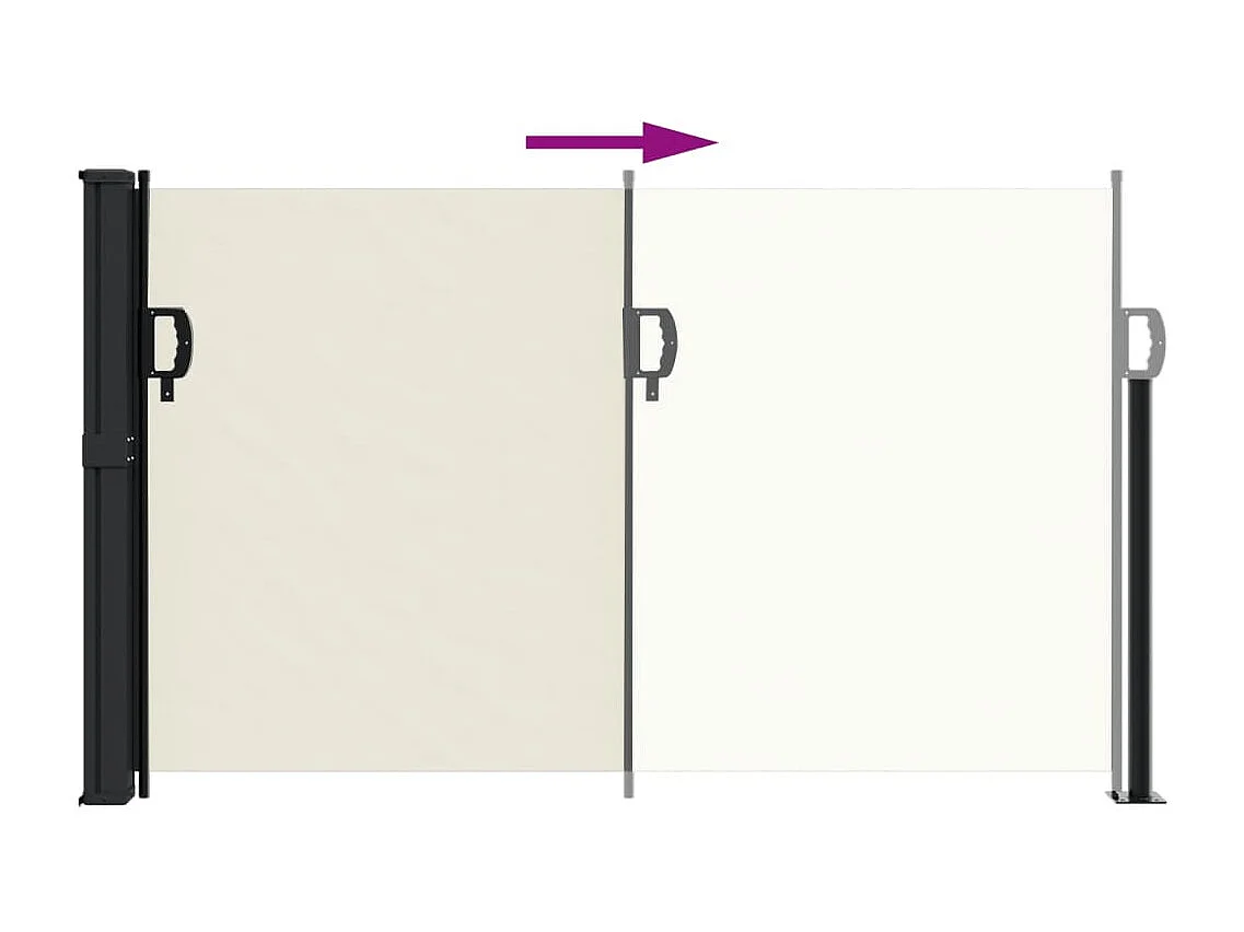 Auvent latéral rétractable crème 120x300 cm FR32273