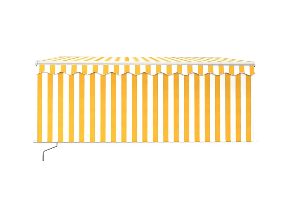 Auvent manuel rétractable avec store LED 3x2,5 m Jaune et blanc FR37790