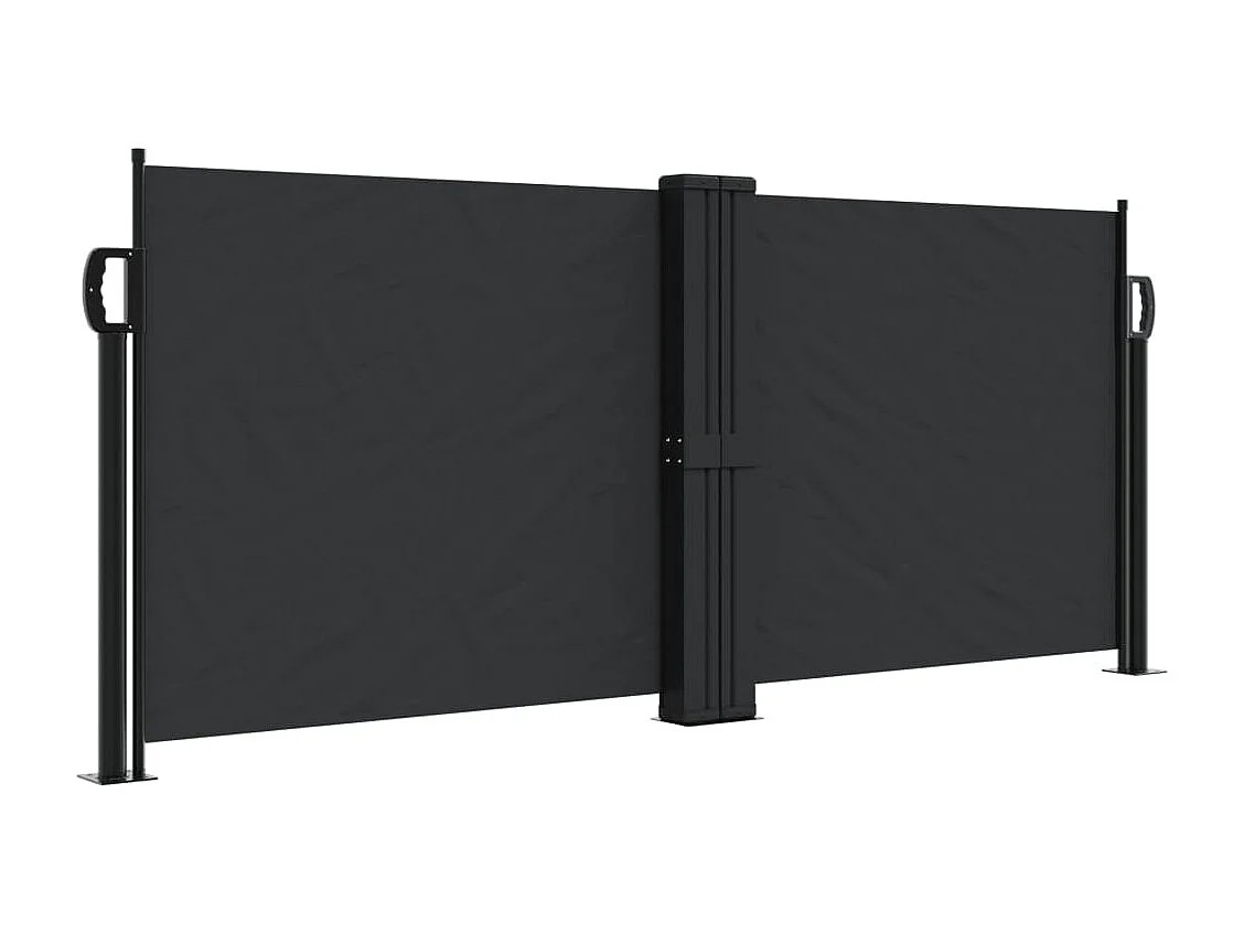 Auvent latéral rétractable noir 100x600 cm FR78885