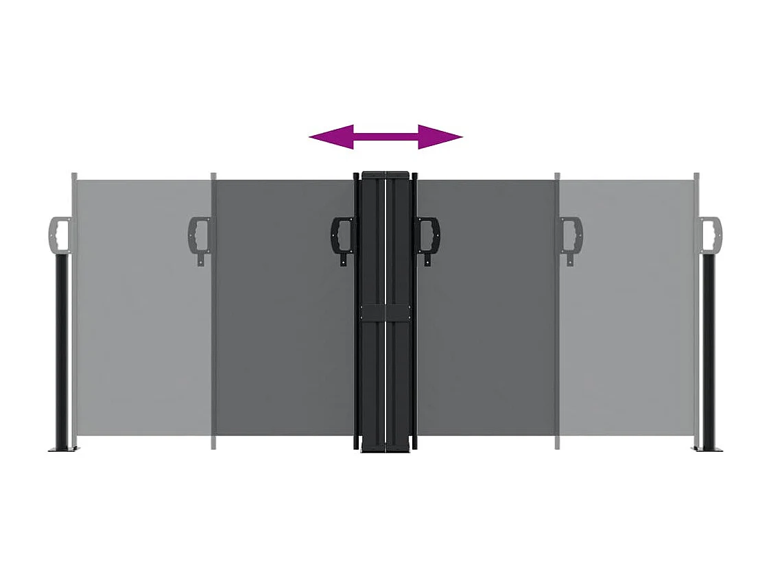 Windscherm uittrekbaar 100x600 cm zwart BE795939