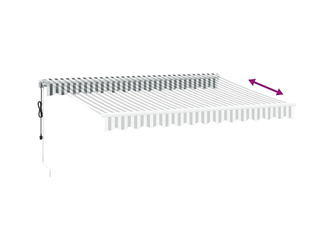 Luifel automatisch uittrekbaar 350x250 cm antracietkleur en wit BE660330