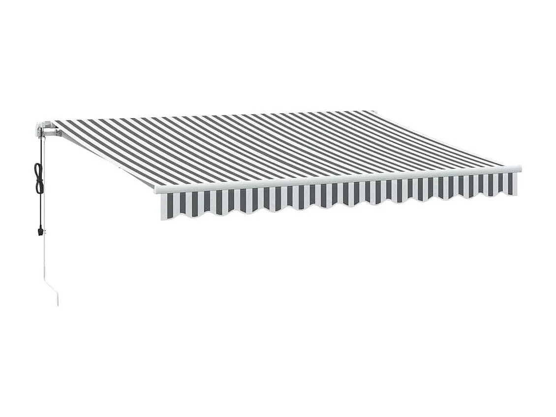 Luifel automatisch uittrekbaar 350x250 cm antracietkleur en wit BE660330