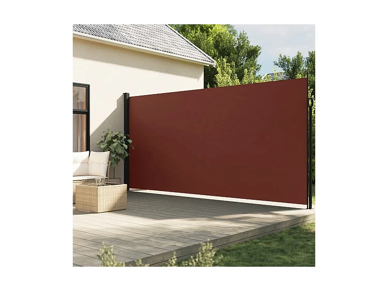 Auvent latéral rétractable marron 200x600 cm FR87397